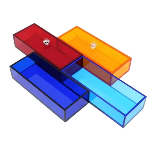 Colored Acrylic Box Storage Box with Handle - 图片 5
