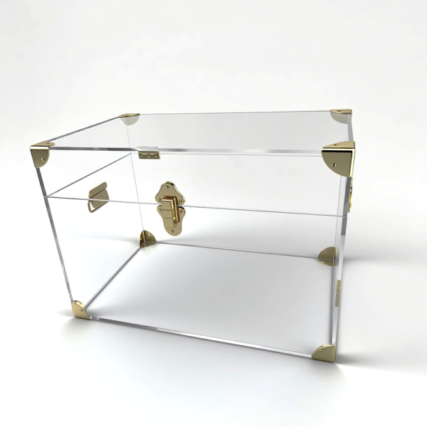 Acrylic Storage Box  with handle Gift Box with Hardware Acrylic Trunk - 图片 4