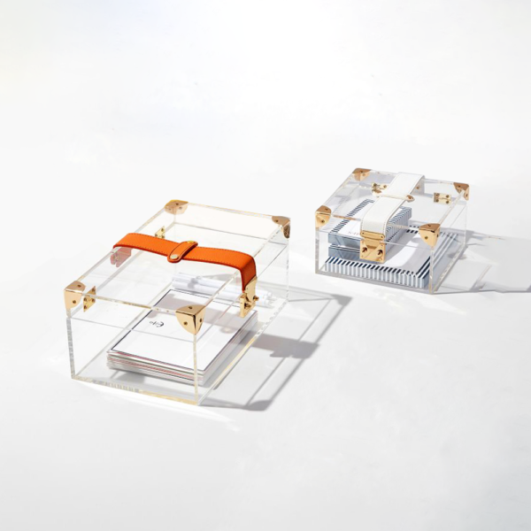 Acrylic Storage Box  with handle Gift Box with Hardware Acrylic Trunk